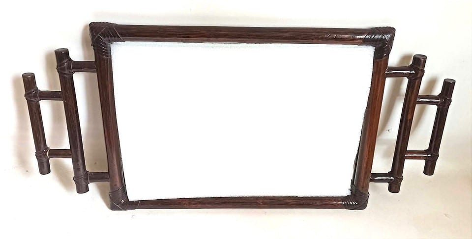 MIroir Rotin Années 70