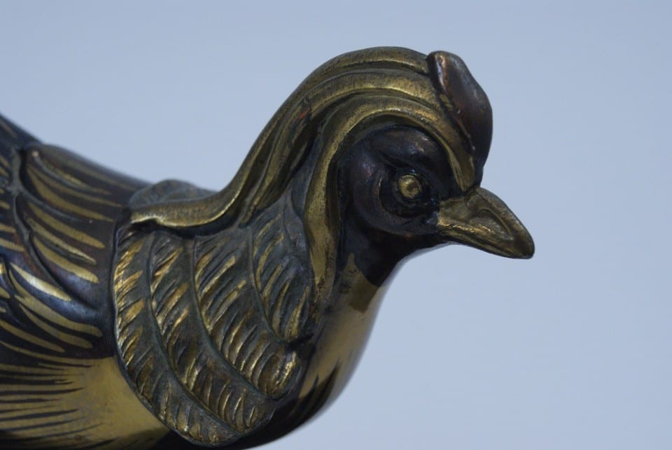 Régule patine bronze animalier faisant style Art Déco pheasant bird spelter — foto 2