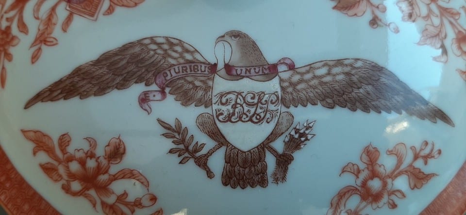 Chine Porcelaine Fitzhugh Aigle USA American Eagle Chinese Export VINTAGE — photo 2