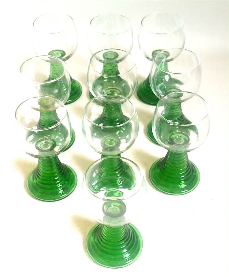 Lot de 10 verres alsaciens Roemer Années 70 Hauteur 16 cm — photo 4