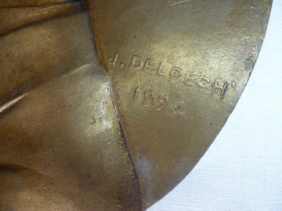 Médaillon 190 mm Bronze HENRI GUILLAUME par J. DELPECH 1894 ORIGINAL MEDAL — photo 3