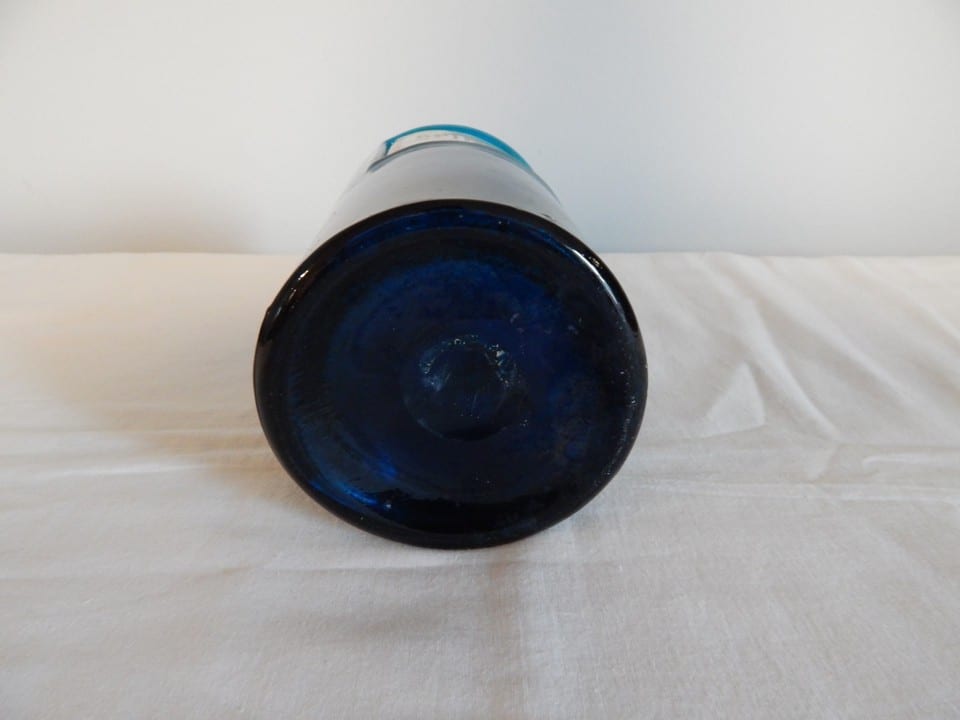 ANCIENNE BOUTEILLE FLACON de PHARMACIE Verre Bleu Porcelaine SPIRIT : METHYL : — photo 8