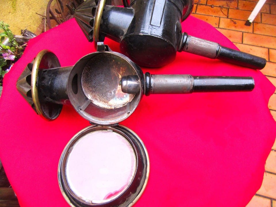 paire de lanternes de calèche à bougie anciennes ( hippomobile) — photo 6
