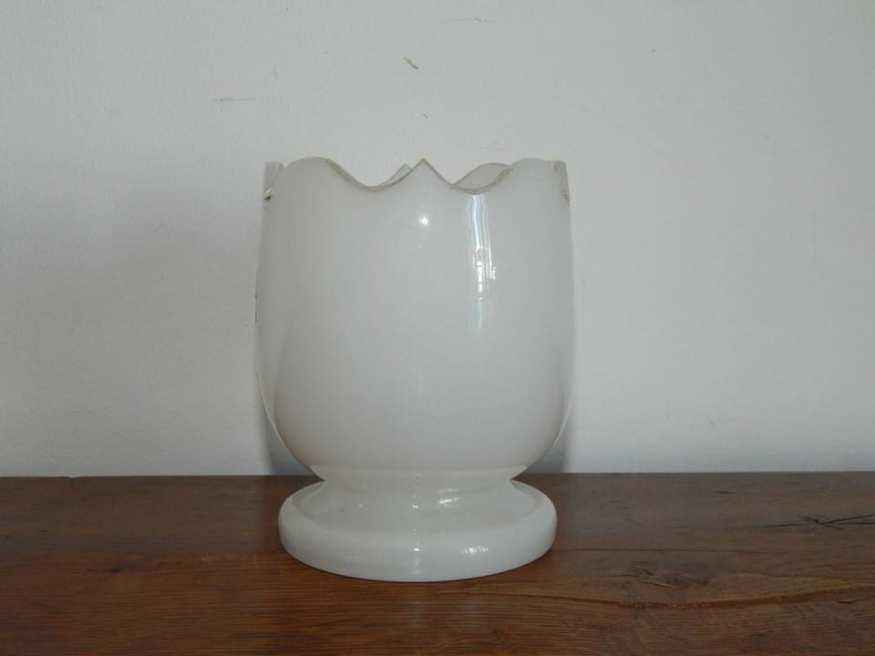 ANCIEN VASE D'AUTEL en OPALINE Savonneuse St Louis Baccarat ? époque CHARLES X — photo 5