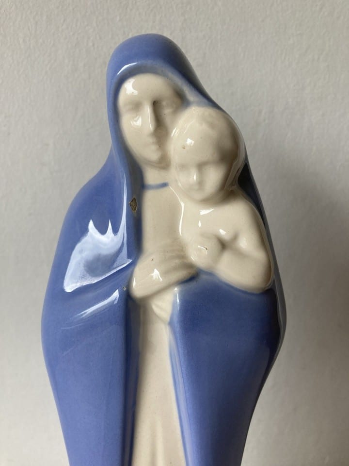 Grande vierge à l’enfant, faïence de Desvres de Charles Henne, Art Deco — photo 2