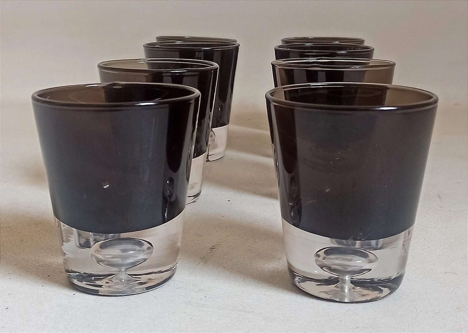 Lot de 8 verres Années 60 de Bo Borgström Suède