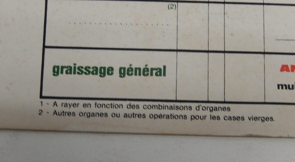 Ancien panneau ANTAR PLAN de GRAISSAGE avec les préconisations - Vintage Gaulois — Foto 4