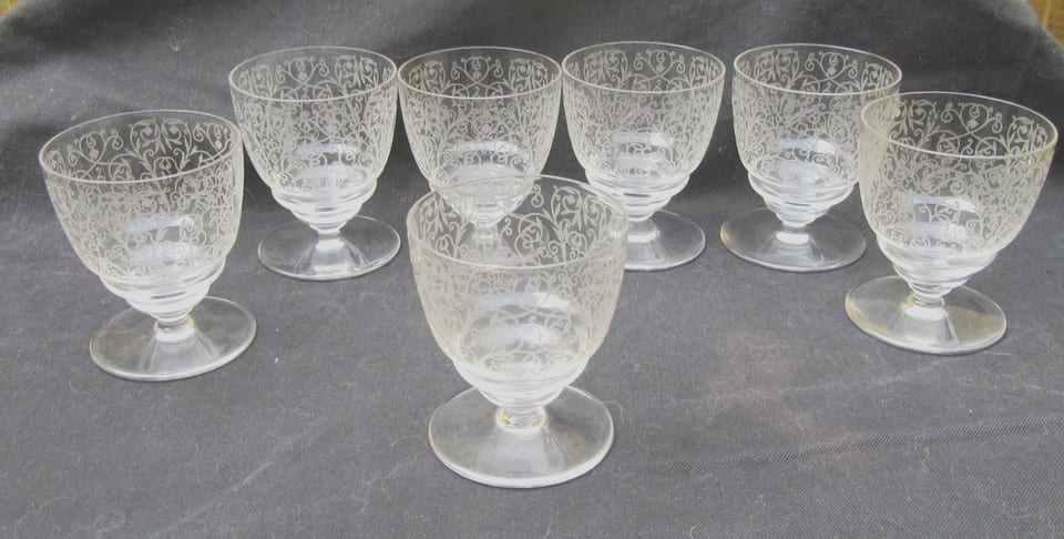 verres anciens baccarat modèle lulli art déco- lot de 7- verres à porto — photo 6