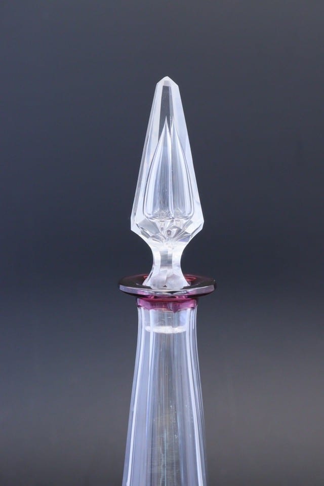 Carafe cristal taillé Saint-Louis Massenet overlay améthyste rare coloris  32cm — photo 4