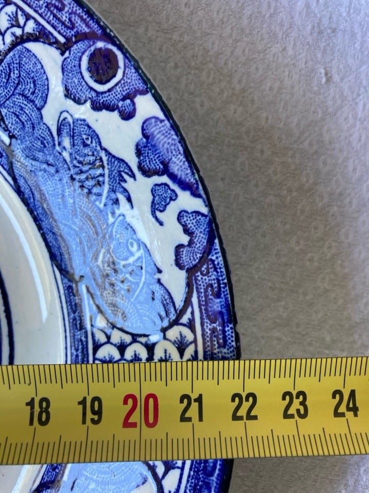 Assiettes Longwy en terre de fer, modèle Fish, fin XIXème — Foto 8