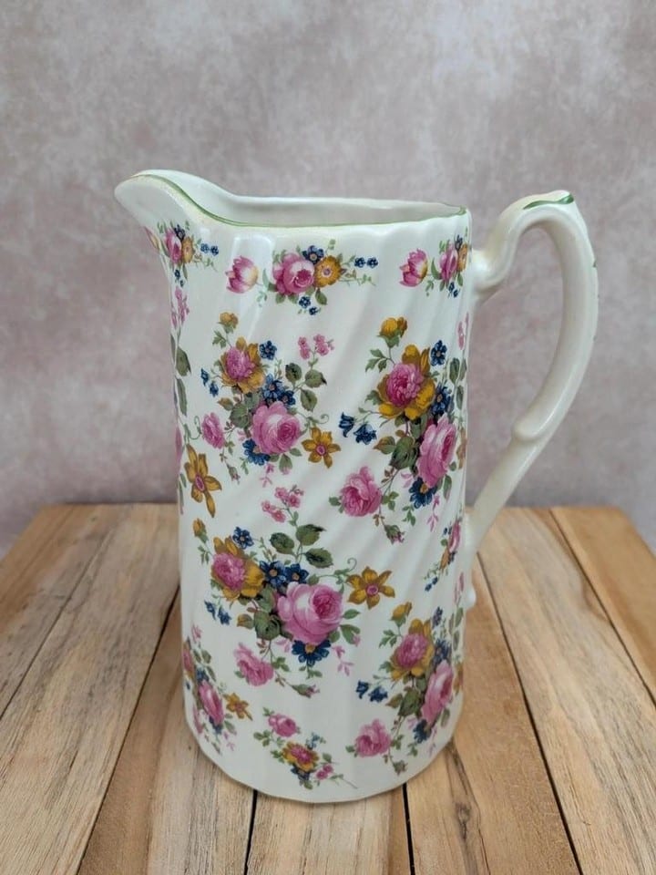 Grand pichet Fleury Staffordshire – décor floral anglais — photo 4