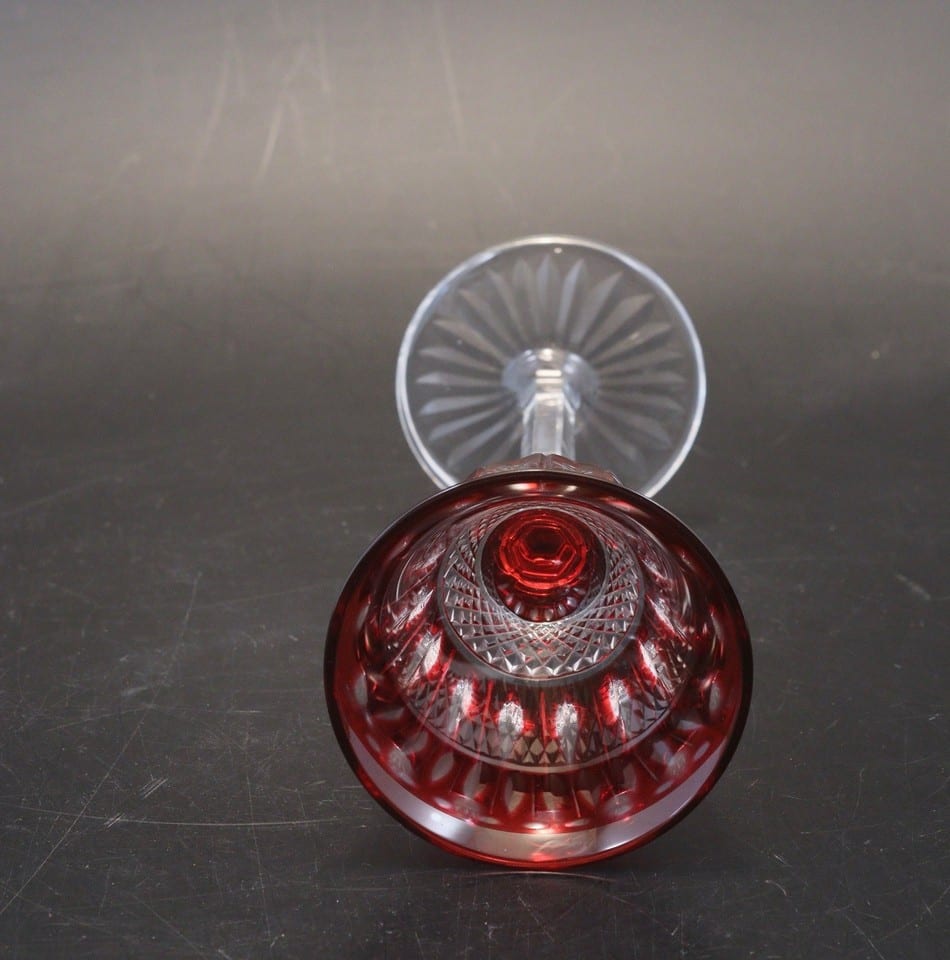 Verre cristal doublé overlay Saint-Louis modèle Tommy rouge rubis 16,5 cm — foto 7