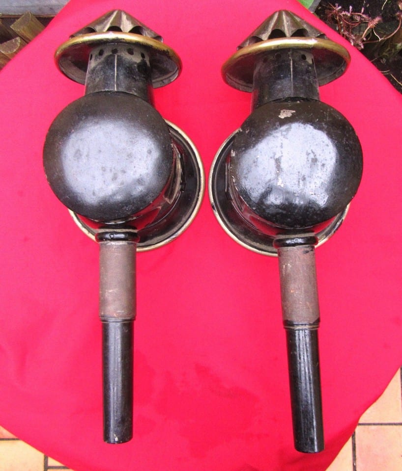 paire de lanternes de calèche à bougie anciennes ( hippomobile) — photo 4
