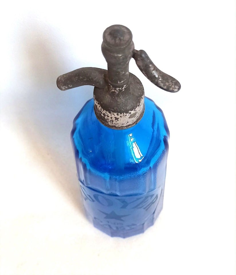 Bouteille Siphon Bleu Cobalt Eau de Seltz Caen Hauteur 34 cm — photo 8