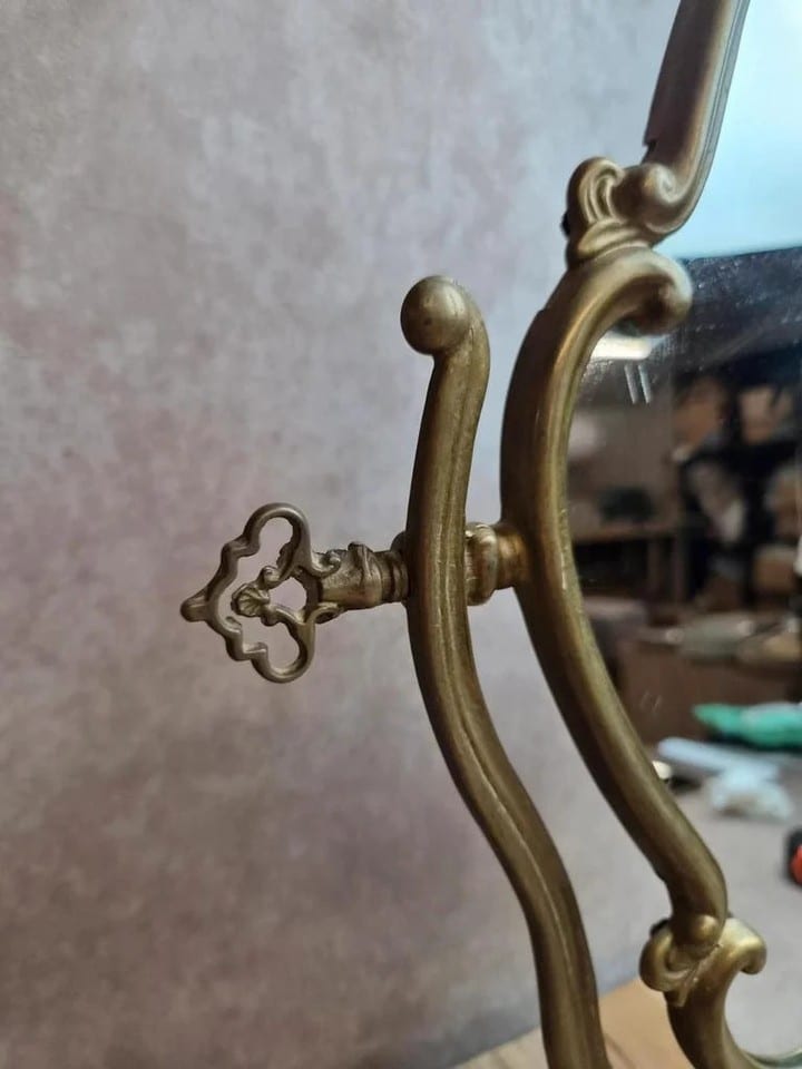 Grand miroir psyché de table en laiton – style Louis Xv rococo – vintage — photo 5