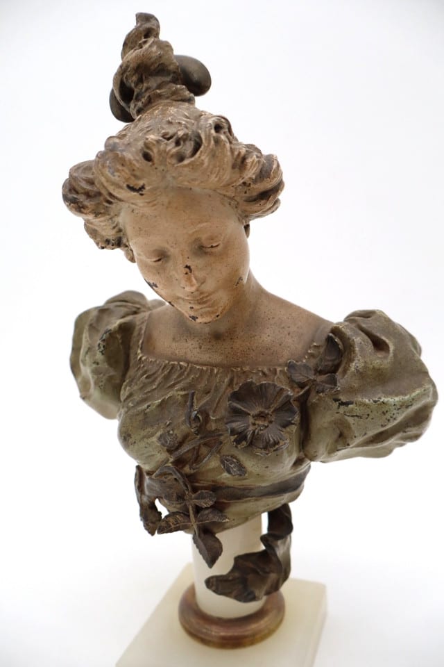 Buste de femme « Églantine » – Fonte polychrome vers 1880 – H. St Lerche — photo 4