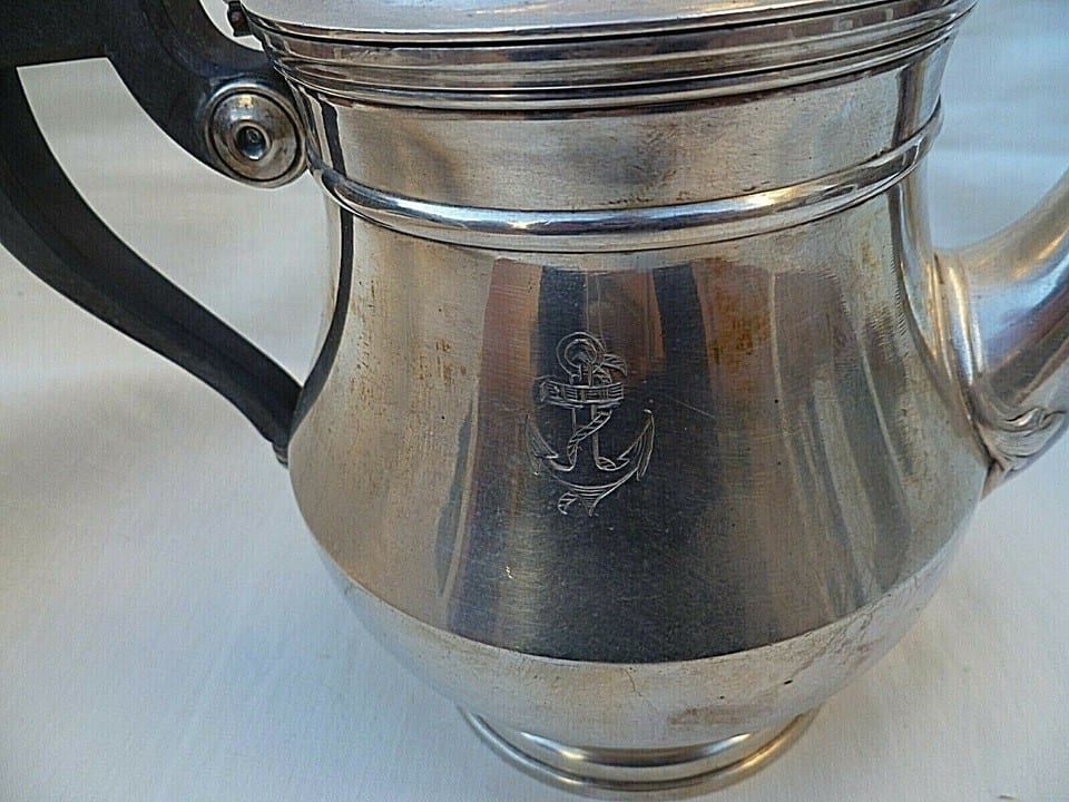 Marine Nationale Argenterie Théière orfèvre Boulenger 1953 Officier ORIGINAL SUP — photo 2