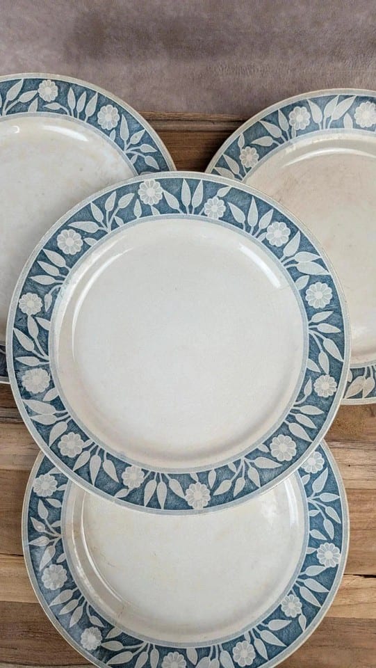Lot de 4 assiettes vintage Creil & Montereau – Service Varsovie