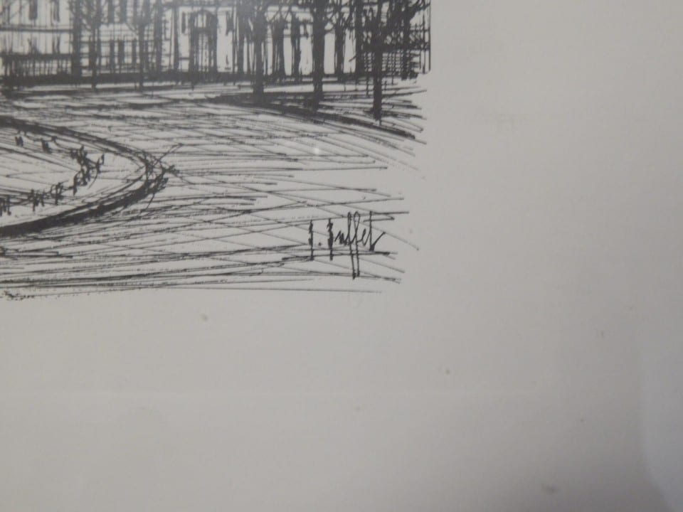 ANCIENNE LITHOGRAPHIE  " L'Arc de Triomphe PARIS "  BERNARD BUFFET  Encadrée — photo 7