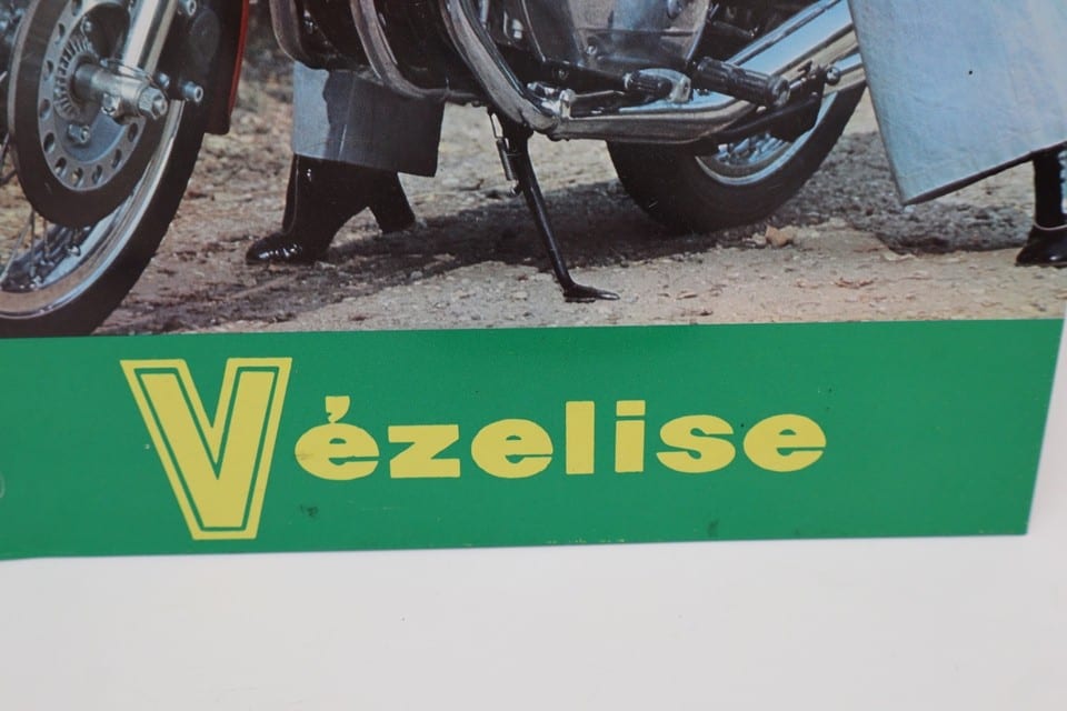 Plaque publicitaire bière Vézelise – Moto Motobécane 350 – Vintage — photo 4