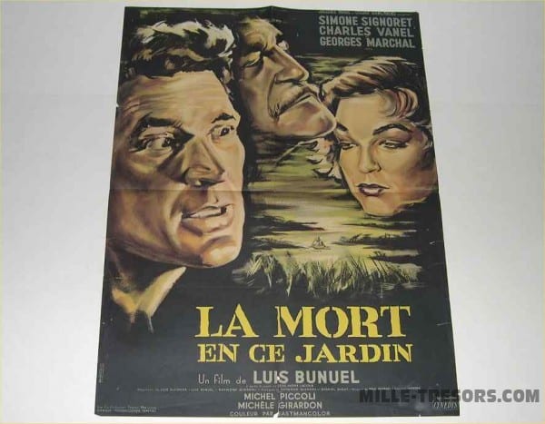 Affiche la mort en ce jardin avec SIGNORET VANEL du réalisateur Luis BUNUEL 1956