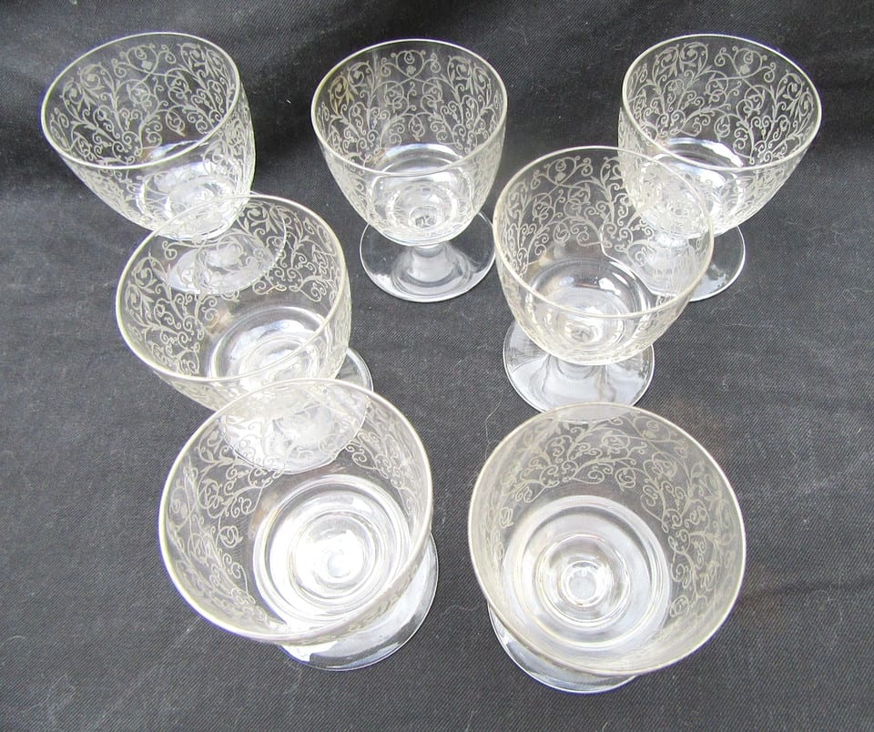 verres anciens baccarat modèle lulli art déco- lot de 7- verres à porto — photo 2