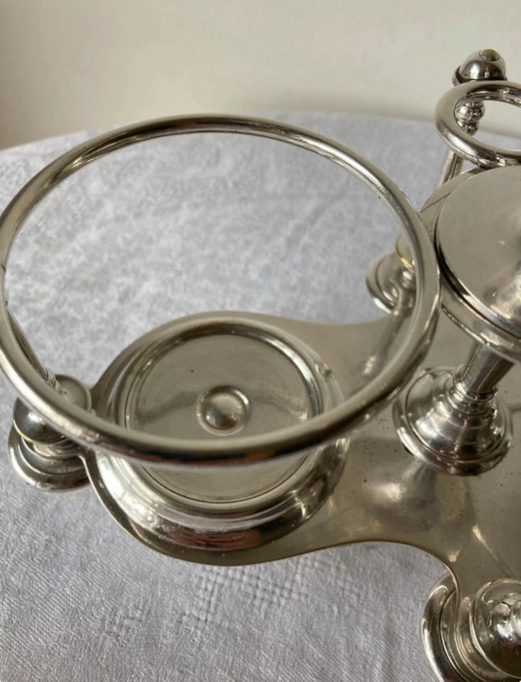 Serviteur en métal argenté et cristal, poinçons Christofle, fin XIXème — photo 6