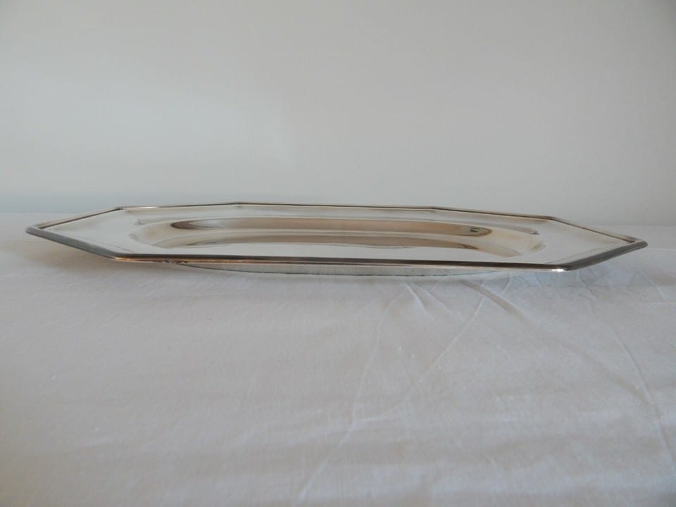 ANCIEN PLAT Art Déco en Métal Argenté GALLIA — photo 3