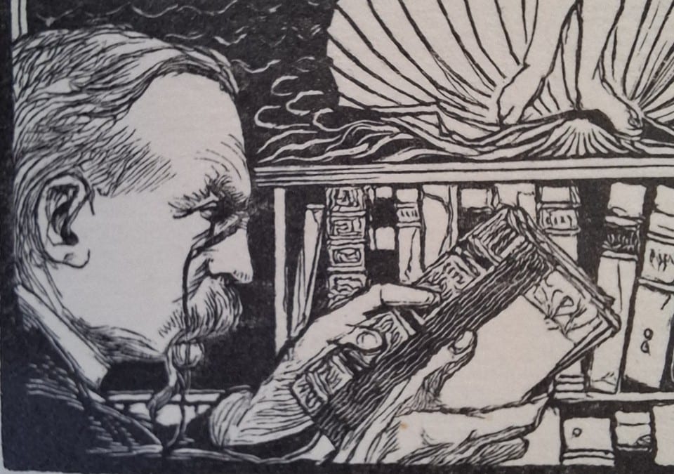 Ex-libris Olivier SAINSERE sur papier structuré — foto 2
