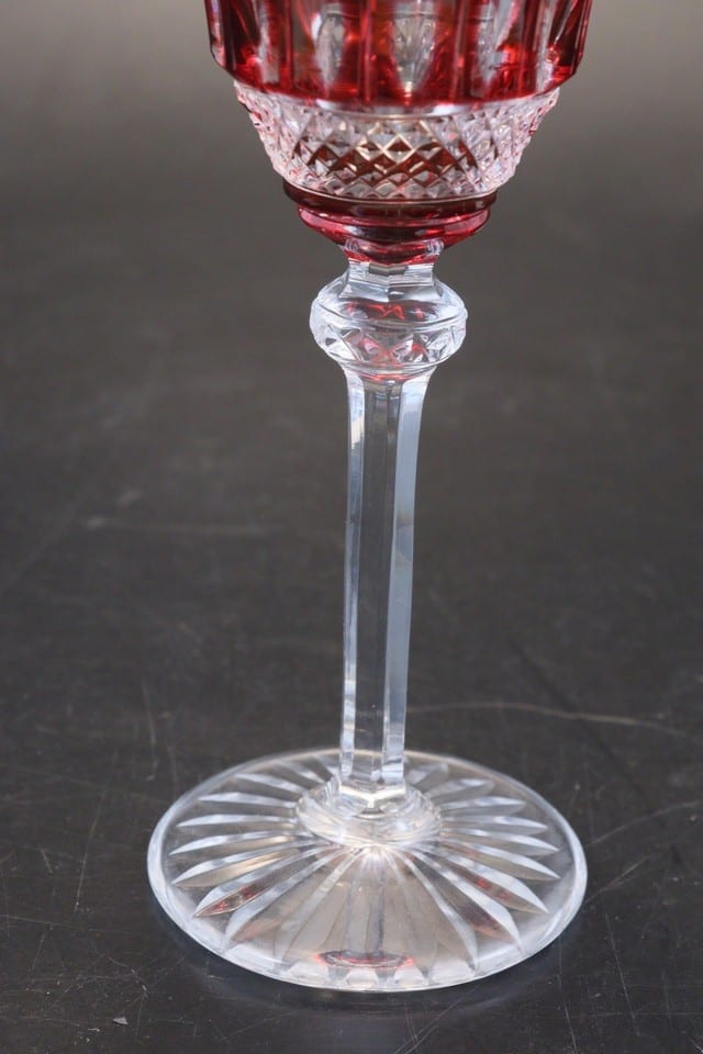 Verre cristal doublé overlay Saint-Louis modèle Tommy rouge rubis 16,5 cm — foto 4