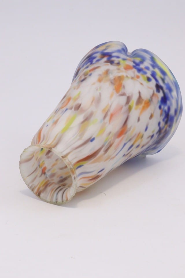 Tulipe pâte de verre marmoréen lampe 1900 Art Nouveau non signée — foto 8