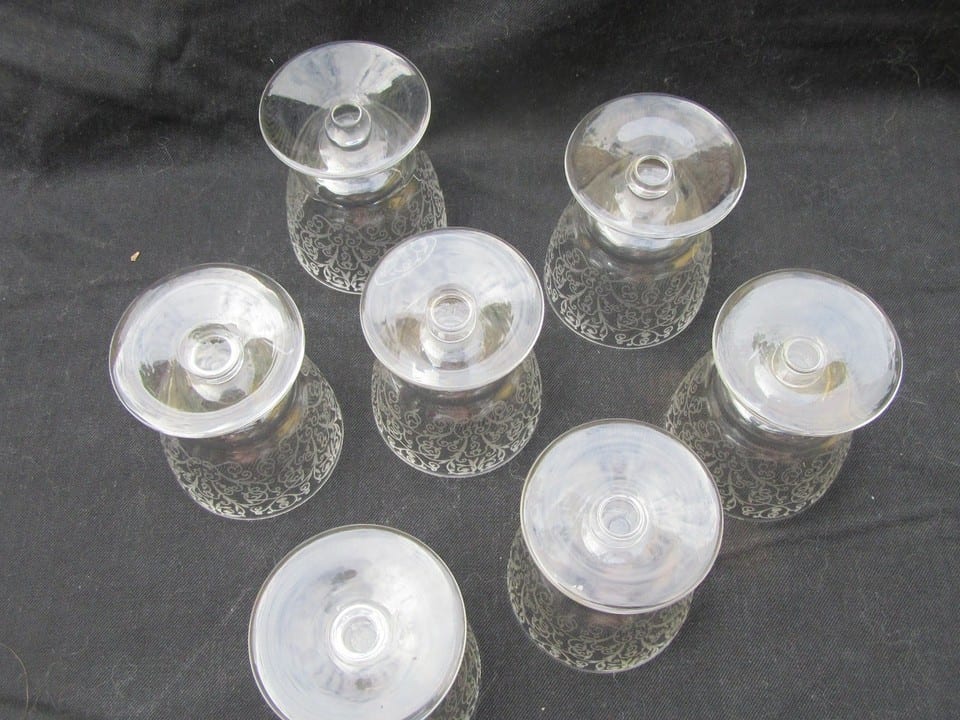 verres anciens baccarat modèle lulli art déco- lot de 7- verres à porto — photo 7