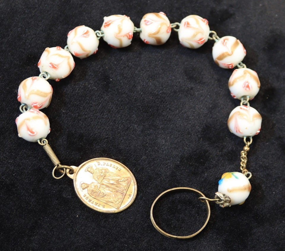 Dizainier bracelet chapelet perles Murano Pape Pont Max Pio IX S Paulus S Petrus — Foto 2
