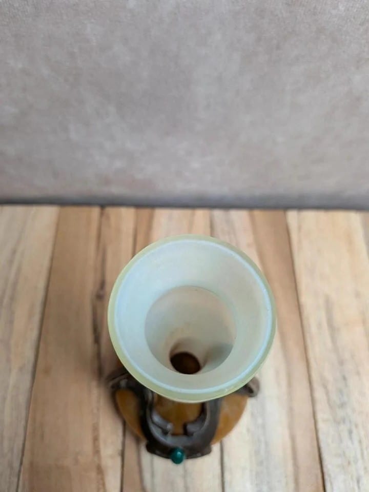 Vase Art nouveau 1900 – Ferdinand von Poschinger attribué – Verre à l'uranium — photo 5