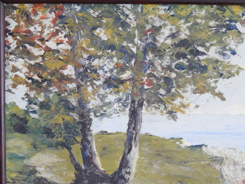 ANCIEN TABLEAU Huile sur Panneau " Marine Paysage Mer Bateau " Signé P.ARNAUD — photo 3