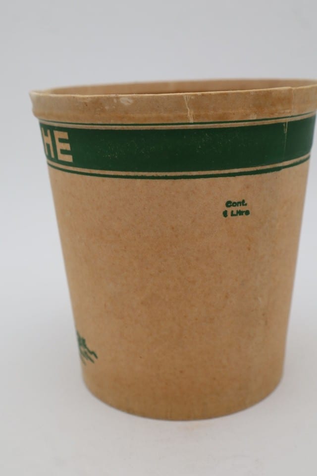 Pot à crème fraîche ancien en carton Mono-Service – Décor vache – Vintage — photo 4