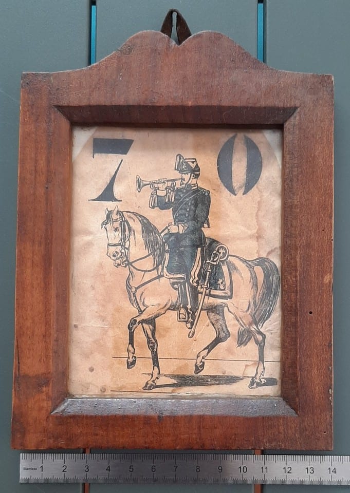 Petit Cadre Bois avec image Chasseur a Cheval ou Hussard XIX° Siècle France