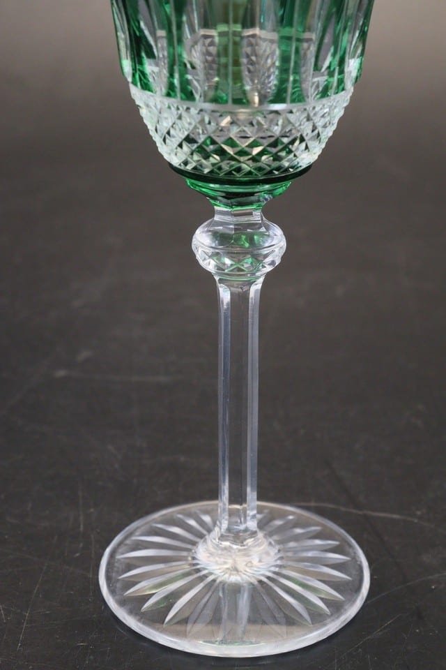 Verre cristal doublé overlay Saint-Louis modèle Tommy vert 16,5 cm — foto 5