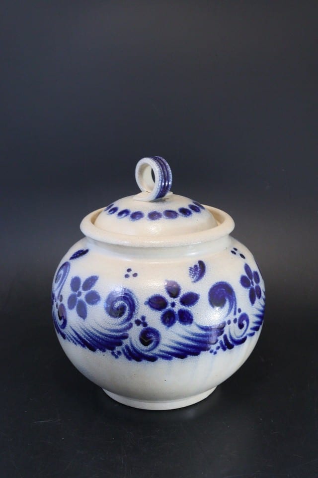 Soupière/pot couvert grès Reinhold Merkelbach Grenzhausen Westerwald bleu cobalt — photo 2