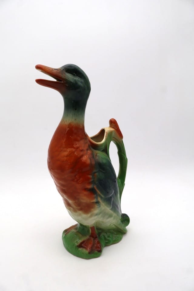 Pichet en barbotine canard colvert – Attribué à Saint-Clément — photo 2
