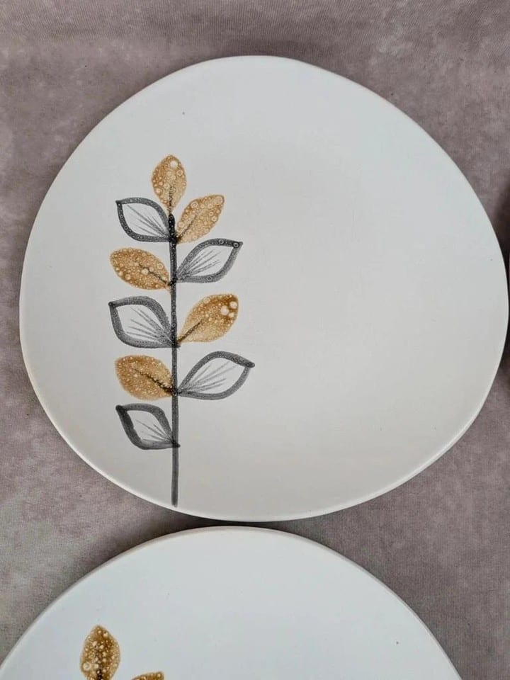 Lot de 6 assiettes plates vintage Niderviller style Capron Vallauris — photo 5