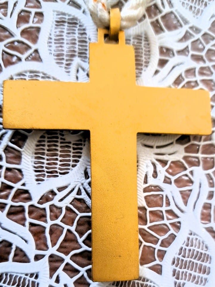 Crucifix religieux moderniste bronze croix pectorale Art Déco — photo 6