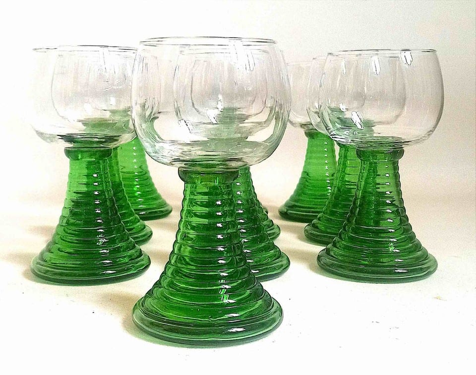 Lot de 10 verres alsaciens Roemer Années 70 Hauteur 16 cm — photo 6