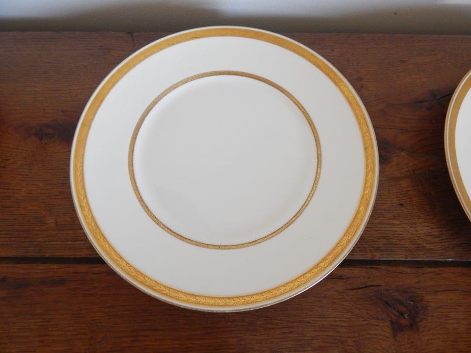 6 ANCIENNES ASSIETTES Plates PORCELAINE Limoges L. Bernardaud & Cie  Liseré Doré — photo 5