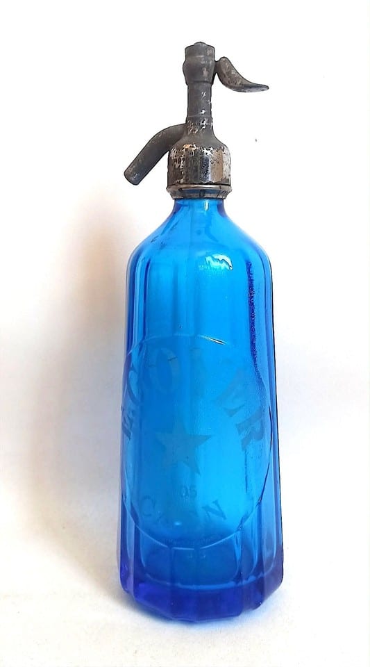 Bouteille Siphon Bleu Cobalt Eau de Seltz Caen Hauteur 34 cm — photo 6