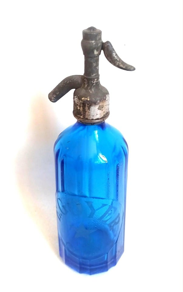 Bouteille Siphon Bleu Cobalt Eau de Seltz Caen Hauteur 34 cm — photo 5