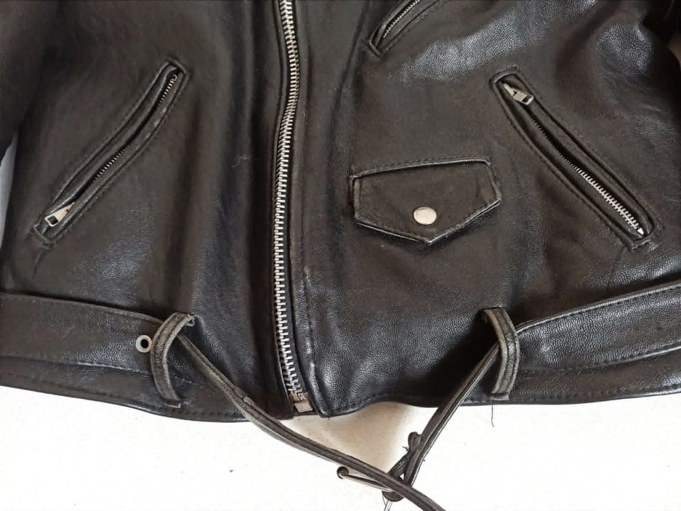 Perfecto cuir noir Années 70 Taille M — photo 6