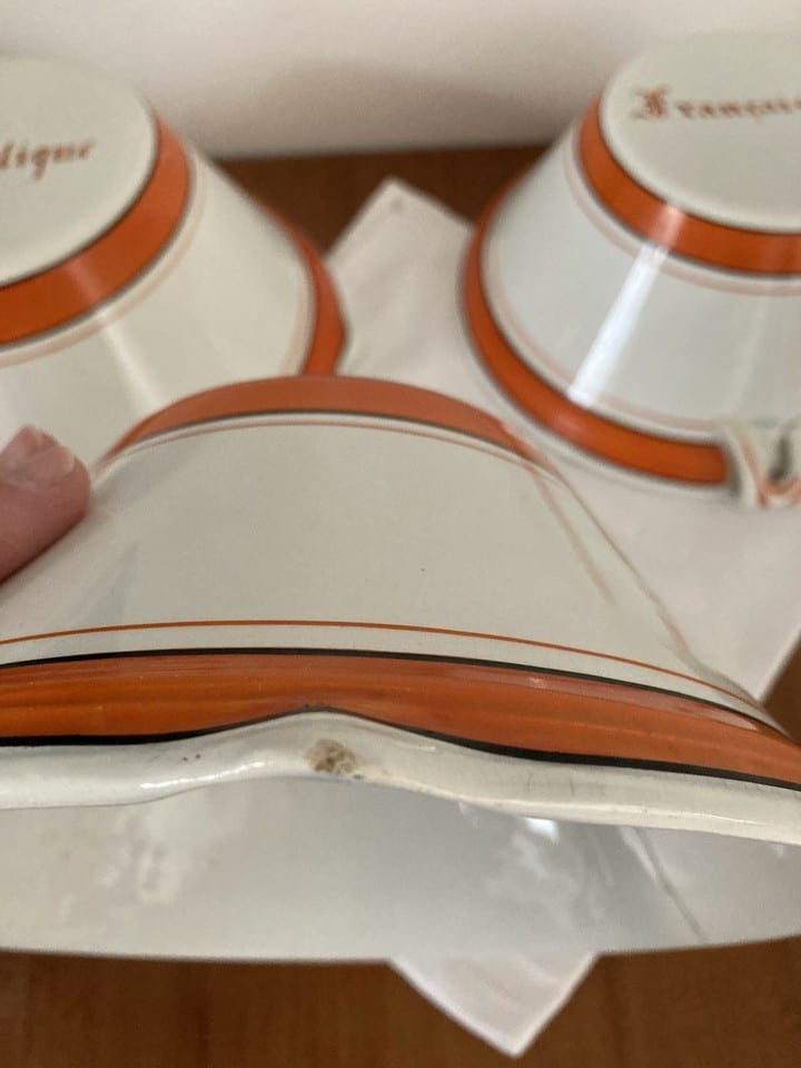 5 bols gigogne républicains avec oreilles et bec verseur Creil Montereau XIXème — photo 8