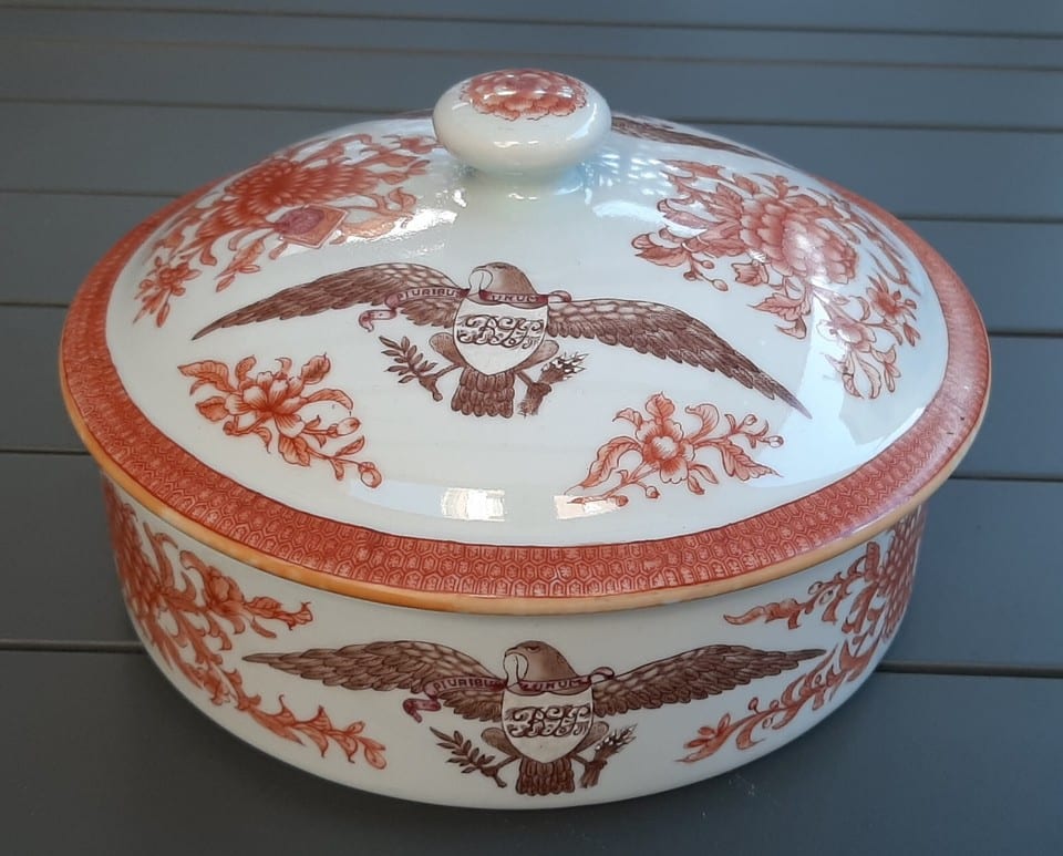 Chine Porcelaine Fitzhugh Aigle USA American Eagle Chinese Export VINTAGE