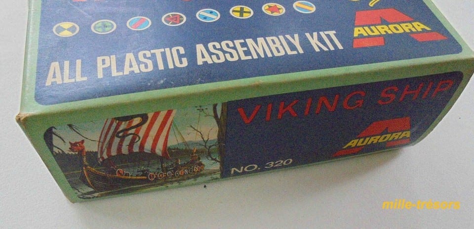 Boite d'origine VIKING Ship AURORA 70' - Assembly Kit Vintage Maquette - VIDE — foto 2